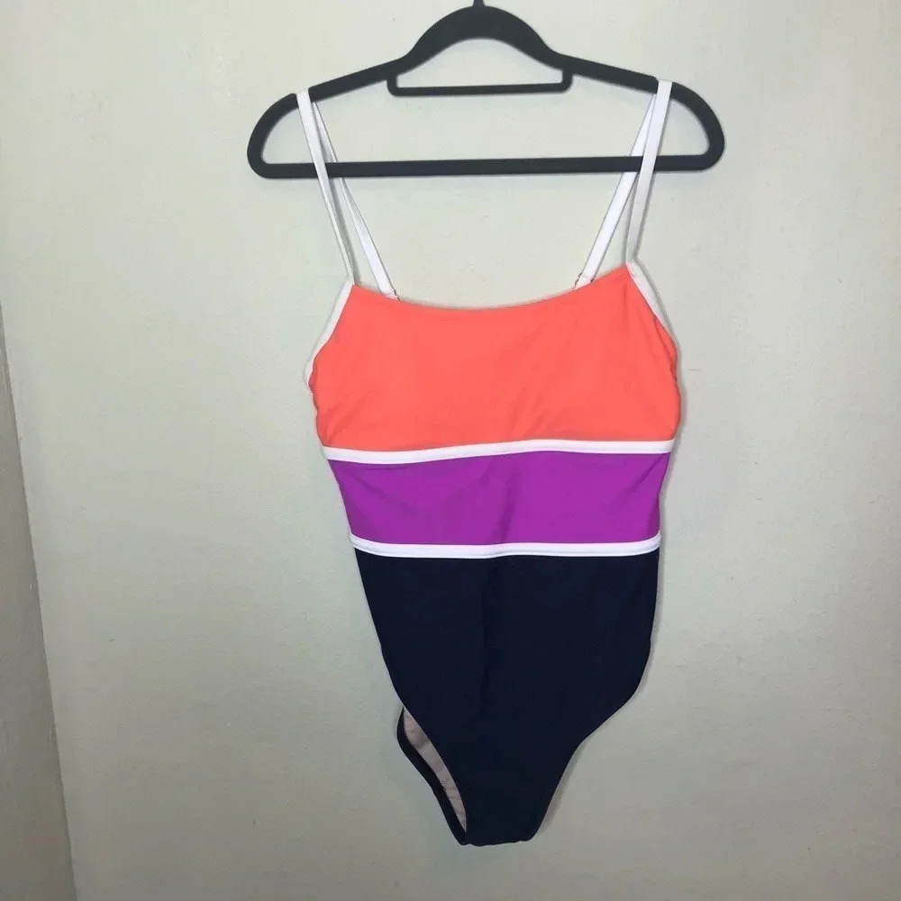 Kona Sol Colorblock One Piece Swimsuit Size M